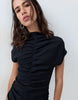 Ruched Front Rib Mini Dress