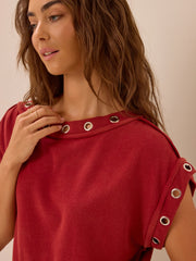 Jovie Boatneck Grommet Top