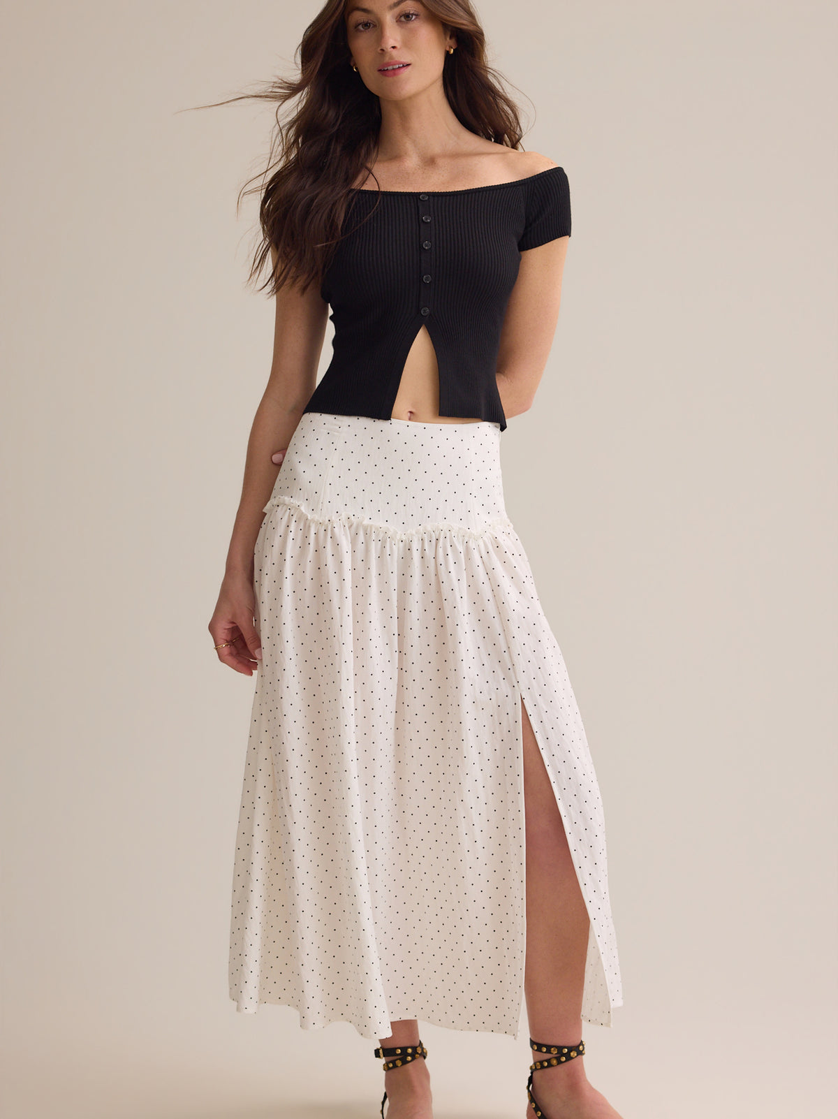 Frances Polka Dot Midi Skirt