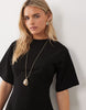 Petite Cinched Seam Detail Mini Dress In Black