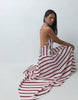 Halter Neck Dress With Asym Hem In Multi Stripe