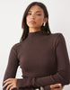 Pretty Lavish Flared Sleeve Knit Midaxi Dress In Chocolate