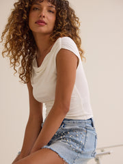 Gianna Embellished Denim Shorts