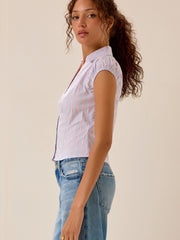 Jude Stripe Button Up Top