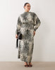 Curve Batwing Zebra Maxi Dress