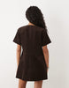 Mini Cord T-Shirt Dress In Brown
