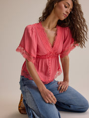 Evanelle Lace Babydoll Top