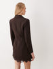 Forever New Tailored V Neck Lace Hem Blazer With Belt Mini Dress In Chocolate
