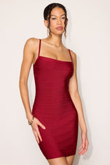 Stacy Burgundy Bandage Bodycon Dress