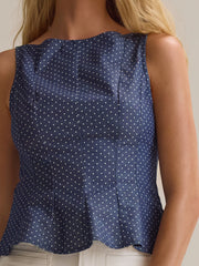 Effie Polka Dot Pleated Tank