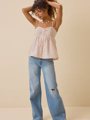 Devin Button Up Stripe Tank