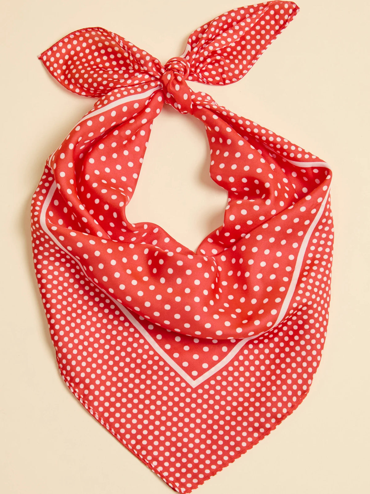 Red Micro Dot Silk Scarf