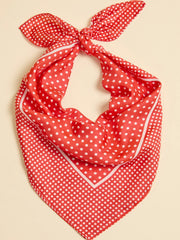 Red Micro Dot Silk Scarf