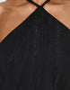 Princess Polly Rozario Chiffon Metallic Thread Halterneck Overlay Detail Mini Dress In Black