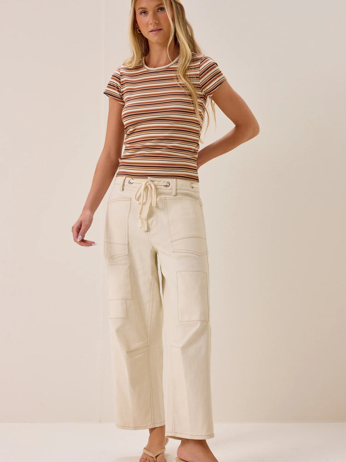 Amelia Tie Barrel Pant