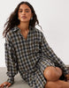 Mini Shirt Dress With Ruffle Hem In Multi Check