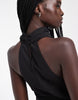 Chiffon High Neck Double Layer Maxi Dress In Black
