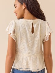 Libby Embroidered Babydoll Top