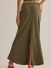 Merit Linen Stripe Midi Skirt