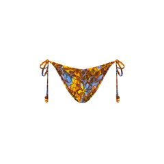 Dipped Cheeky Tie Bikini Bottom - Frangipani Fizz
