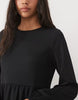 New Look Crinkle Long Sleeve Mini Dress In Black