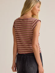 Mabel Striped Short Sleeve Top