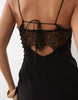Slip Cami Maxi Dress With Lace Insert In Black