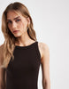 Ribbed Tank Midi Dress In Chocolate