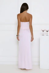 Vibes On Point Strapless Satin Maxi Dress Pink