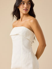 Perry Fold Over Linen Tube Top