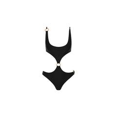 Retro Ring Cheeky One Piece - Twilight Black