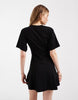 Cinched Seam Detail Mini Dress In Black