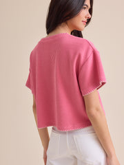 Makenzie Ribbed Whipstitch Top