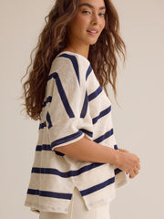 Dylan Striped V-Neck Top