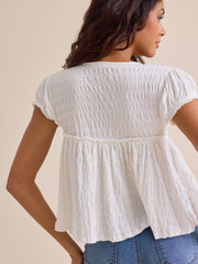 Amayah Smocked Babydoll Top