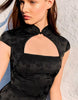Bershka Mini Sateen Jacquard Dress In Black