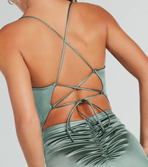 Bristol Formal Satin Lace-Up Dress