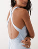 Satin Halter Neck Midi Dress In Light Blue