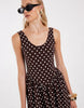 Polka Dot Midi Dress In Brown