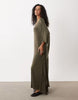 Cape Maxi Dress In Olive