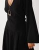 Soft Cord Hankey Hem Mini Dress In Black