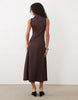 Mango Sleeveless Midi Dress In Burgundy