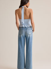 Mirabella Dot Halter Button Up Tank
