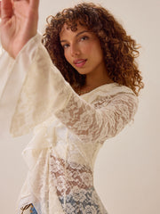 Carys Lace Chiffon Ruffle Kimono