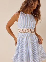 Loueanna Striped Eyelet Dress