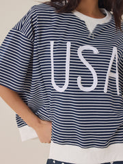 USA Striped Graphic Tee