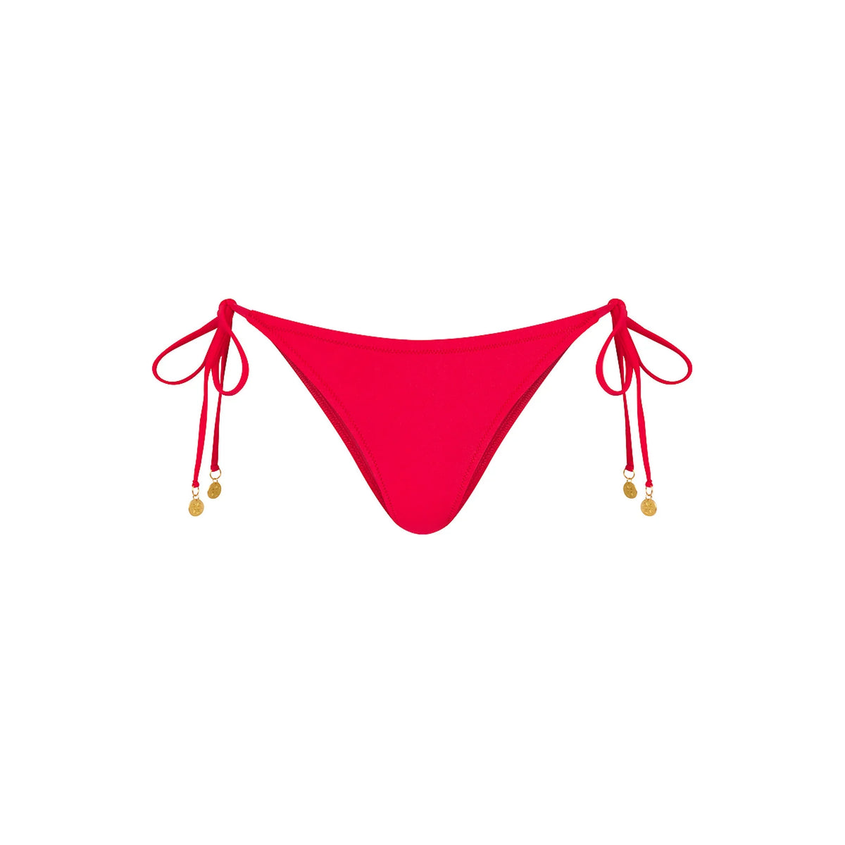 Full Coverage Tie Bikini Bottom - Cherry Crush