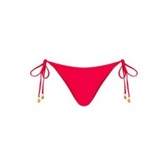 Full Coverage Tie Bikini Bottom - Cherry Crush