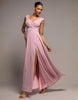 Goddiva Crossover Sparkling Glitter Maxi Dress In Pink