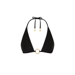 Ring Halter Bikini Top - Twilight Black